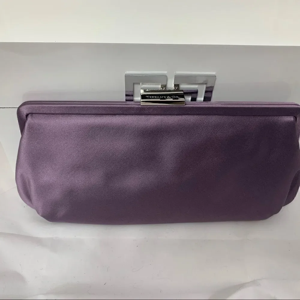Tiffany & Co. Holly Satin Clutch - Purple - New